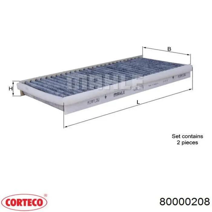 80000208 Corteco фільтр салону