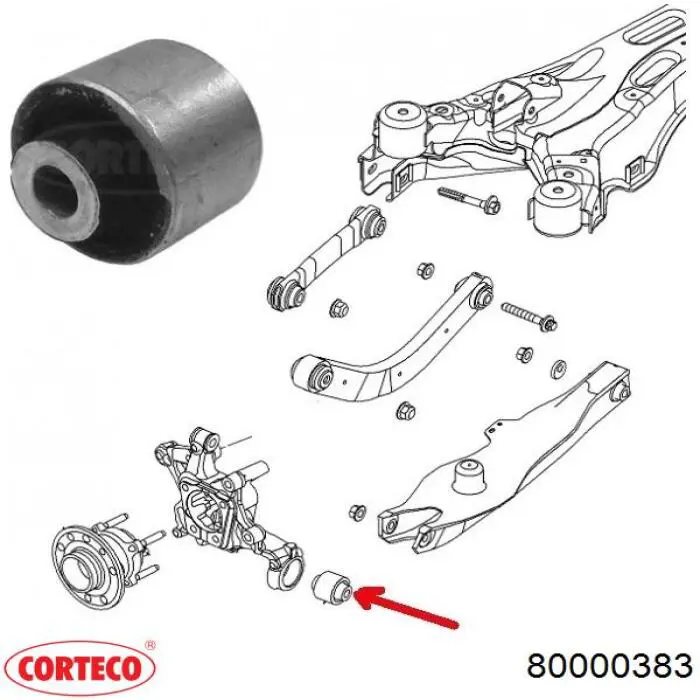 Сайлентблок цапфи задньої Corteco 80000383 ціна, від 7.12 USD