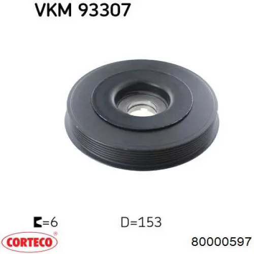80000597 Corteco Демпфер колінвалу