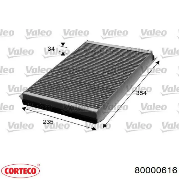 Фільтр повітряний обігрівача Corteco 80000616 ціна, від 14.01 USD