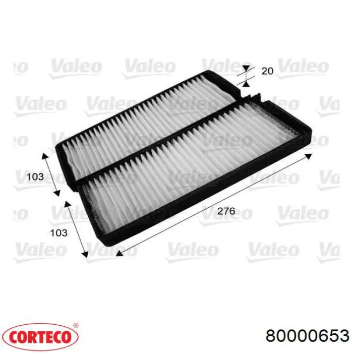 Фільтр повітряний обігрівача Corteco 80000653 ціна, від 6.33 USD