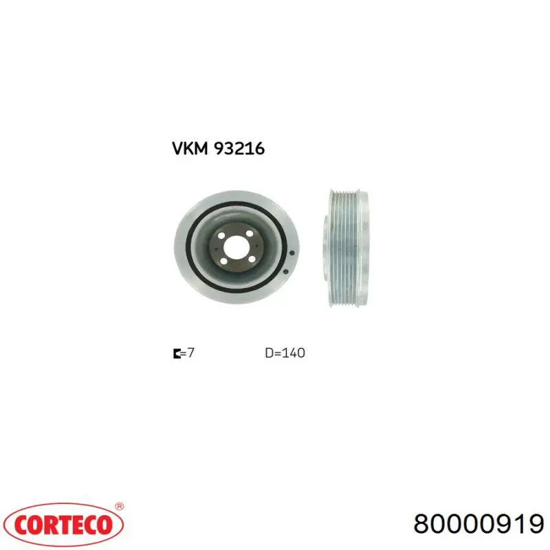 Демпферний шків колінвала Corteco 80000919