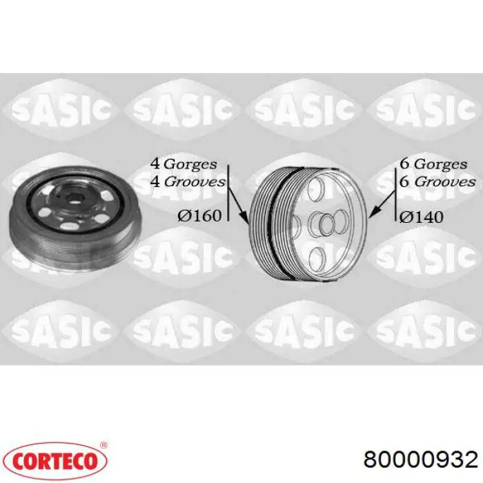 Шків колінвала (демпфер ) Corteco 80000932 ціна, від 53.09 USD