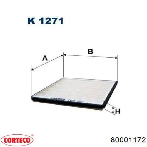 Фільтр повітряний обігрівача Corteco 80001172 ціна, від 3.73 USD