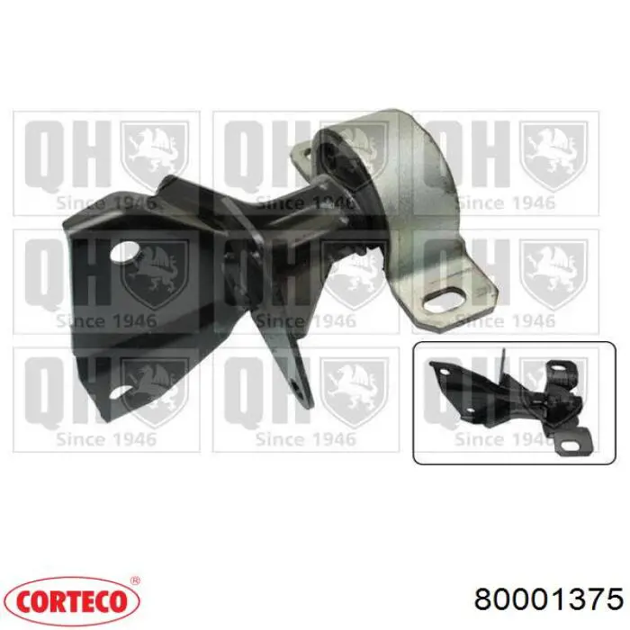 Купити 80001375 Corteco Подушка (опора) двигуна, ліва