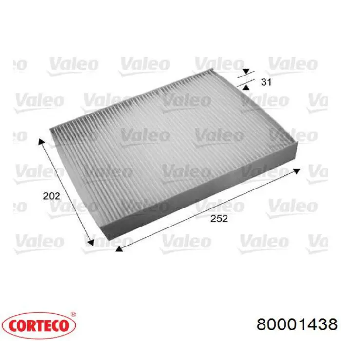 Фільтр салону 80001438 Corteco