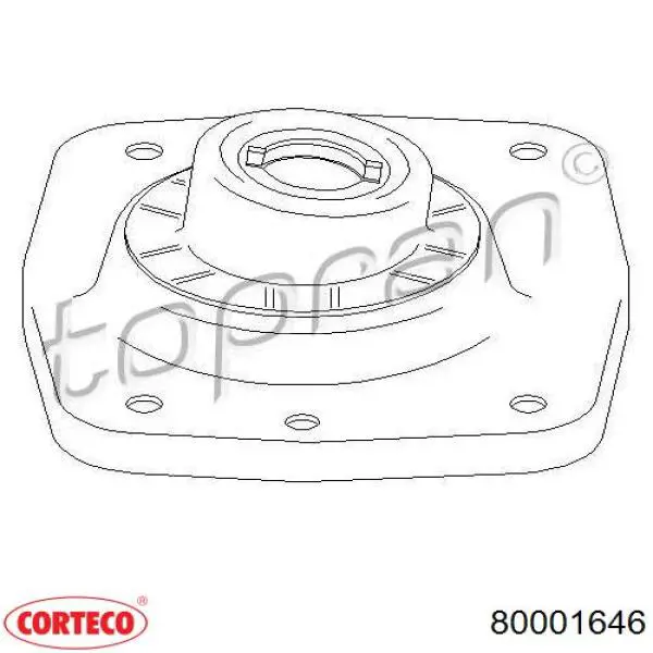 Опора амортизатора переднього лівого 80001646 Corteco