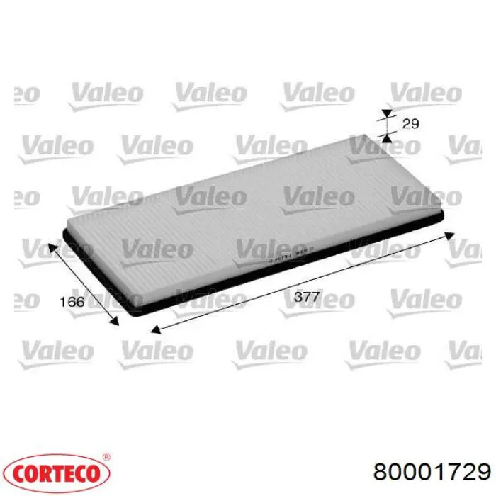 Купити 80001729 Corteco Фільтр салону вугільний