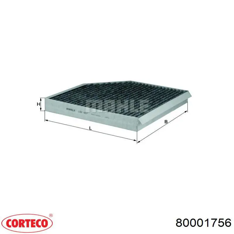 Купити 80001756 Corteco Фільтр салону вугільний