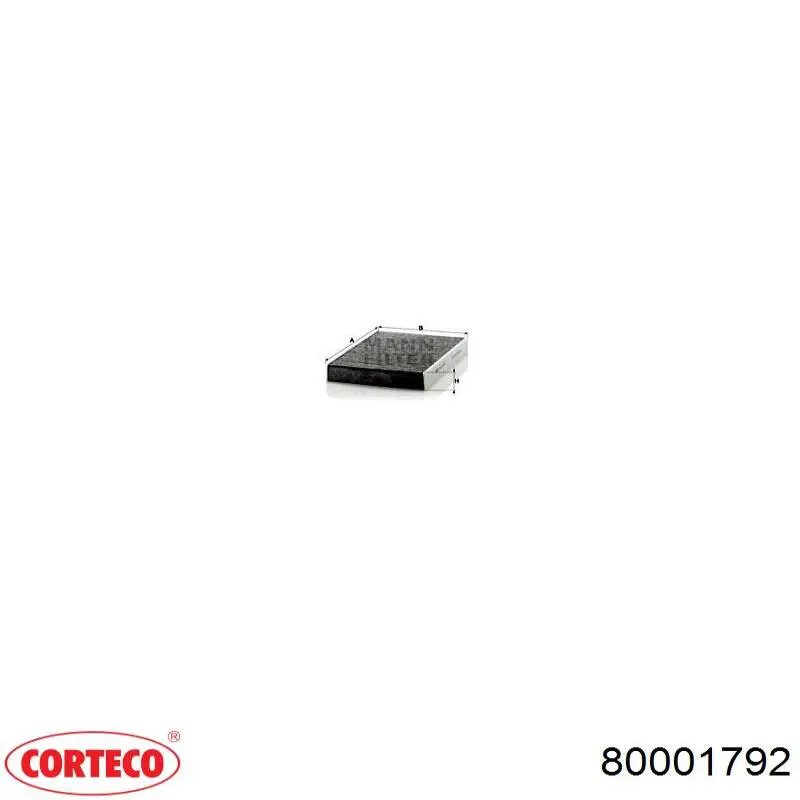 Повітряний фільтр салону Corteco 80001792