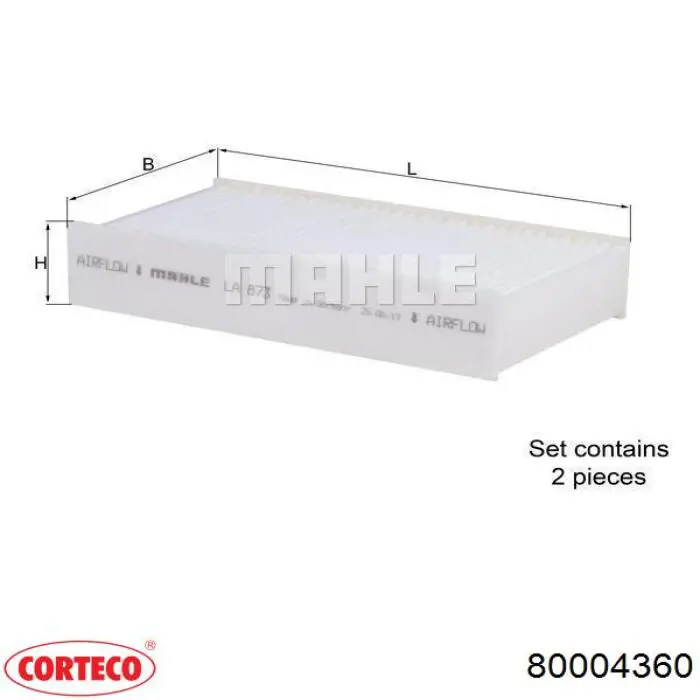 Купити 80004360 Corteco Фільтр салону вугільний