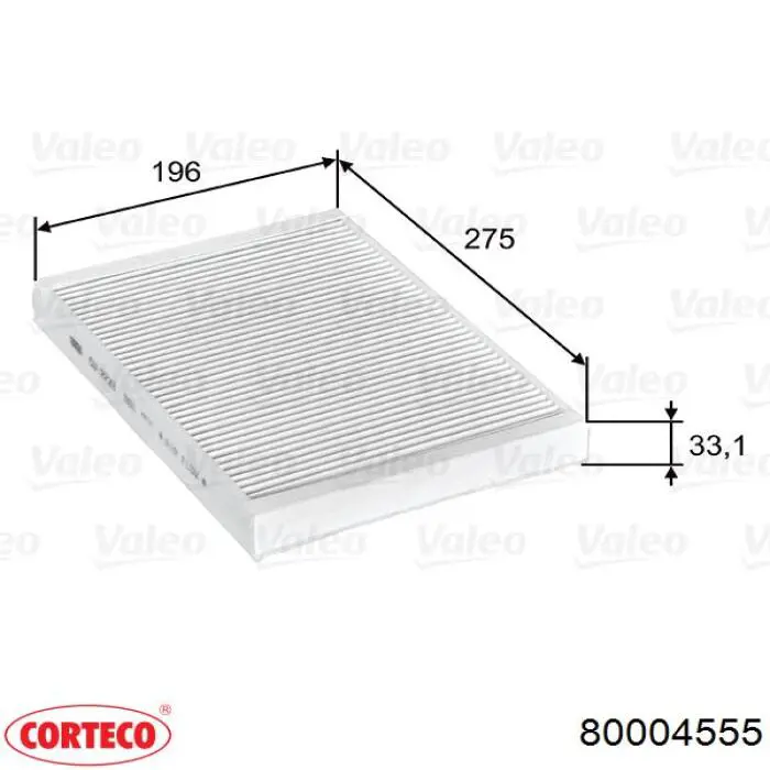 Фільтр салону 80004555 Corteco