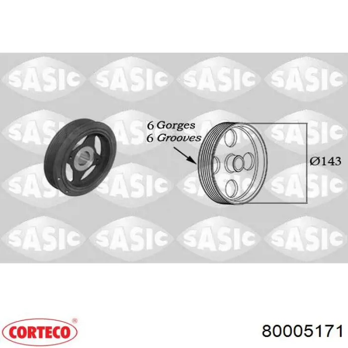 Шків колінвала 80005171 Corteco