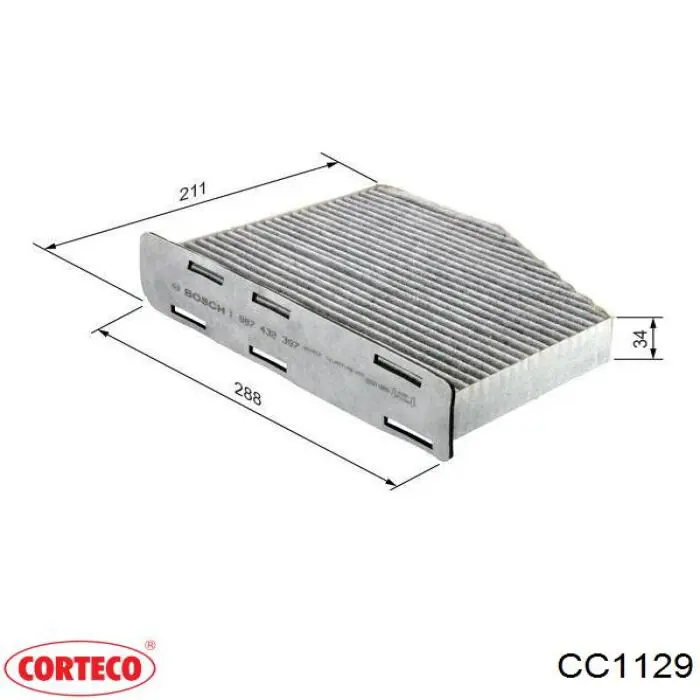 Фільтр повітряний обігрівача Corteco CC1129 ціна, від 8.22 USD