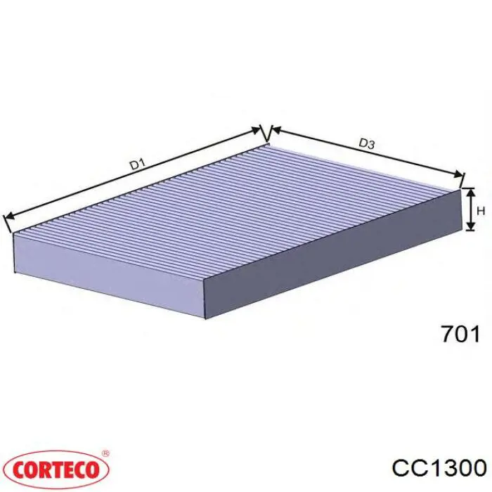 Фільтр салону CC1300 Corteco