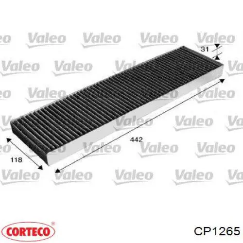 Купити CP1265 Corteco Фільтр салону вугільний