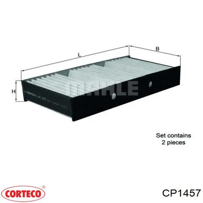Фільтр повітряний обігрівача Corteco CP1457 ціна, від 30.70 USD