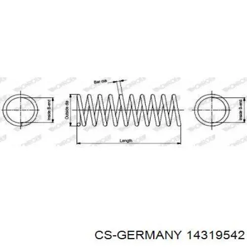 Пружина передня 14319542 CS Germany