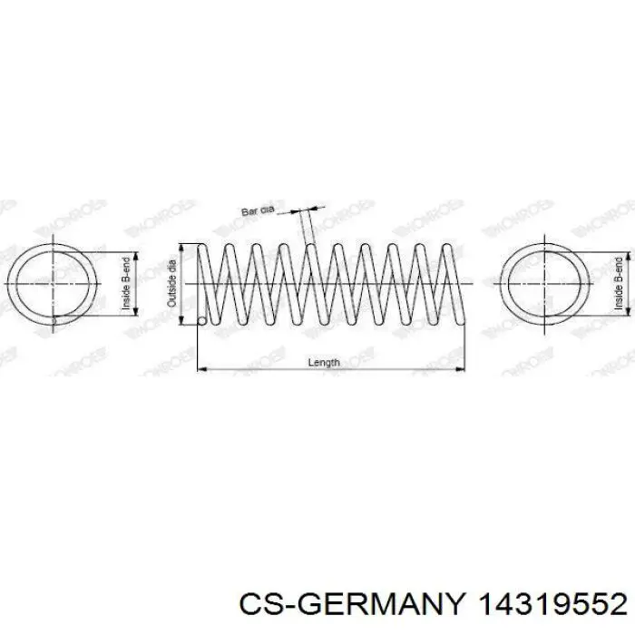 Пружина задня CS Germany 14319552 ціна, від 31.91 USD