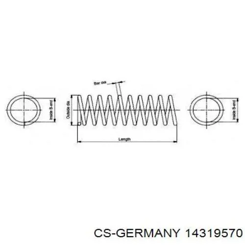 Пружина задня CS Germany 14319570 ціна, від 22.94 USD