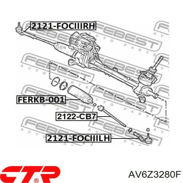 Тяга рульова поперечна Ford BV6Z3280A ціна, від 10.63 USD