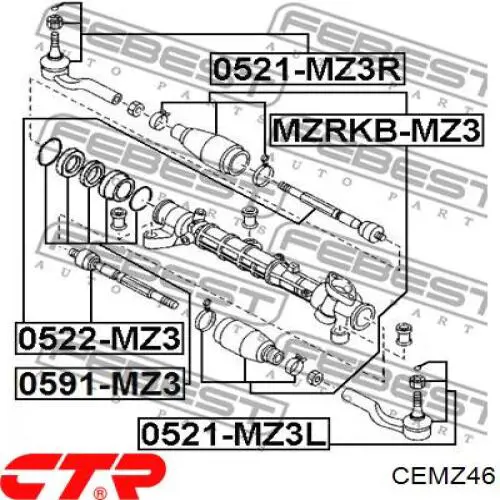 Наконечник рульовий CTR CEMZ46 ціна, від 13.85 USD