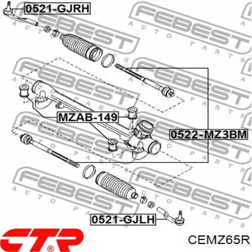 CEMZ65R CTR Зовнішній наконечник рульової тяги