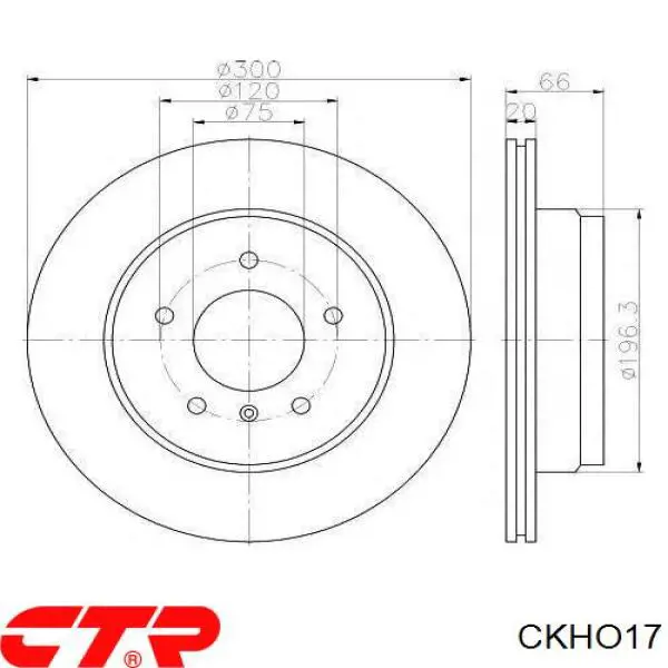 CKHO17 CTR колодки гальмові задні, дискові