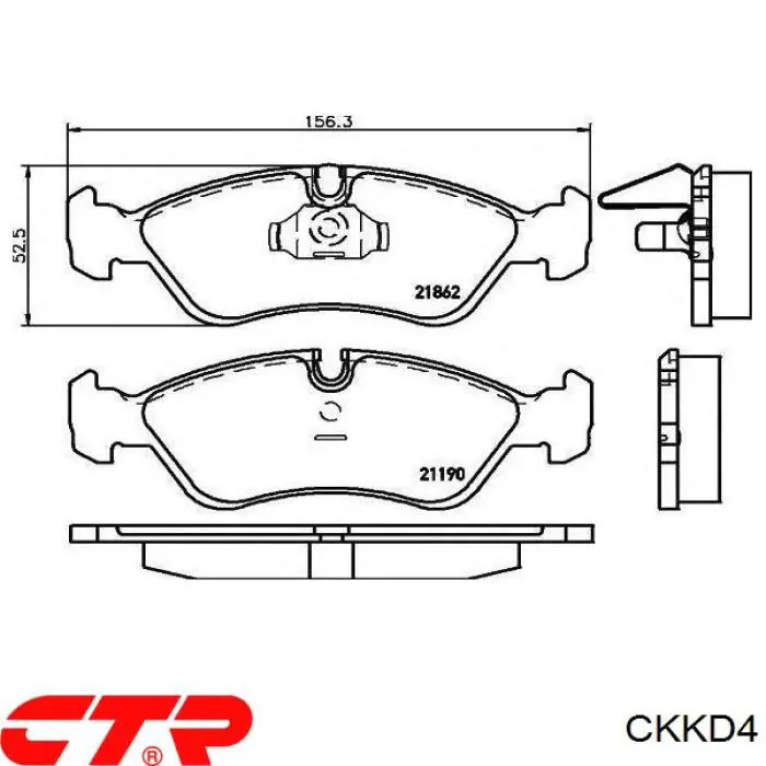 Колодки гальмівні передні, дискові CKKD4 CTR