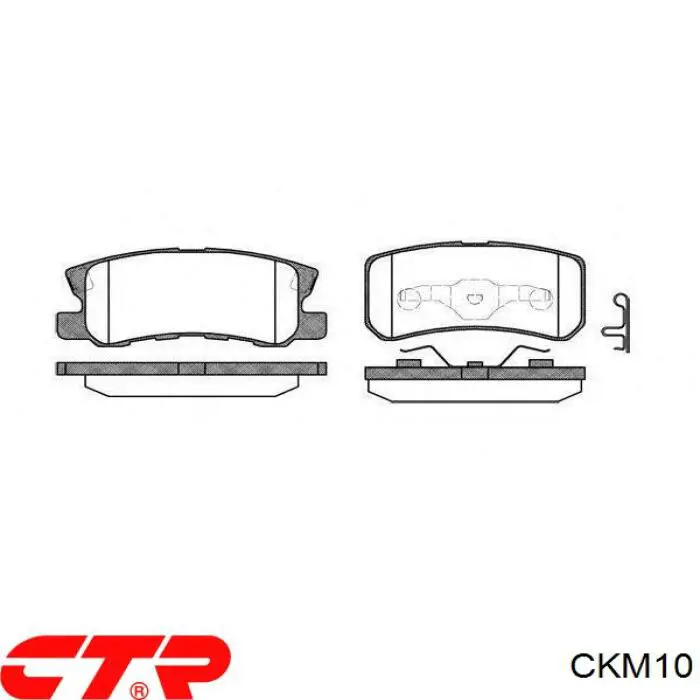CKM10 CTR колодки гальмові задні, дискові