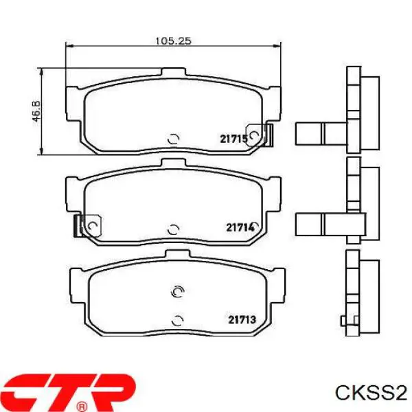 Колодки гальмові задні, дискові CKSS2 CTR