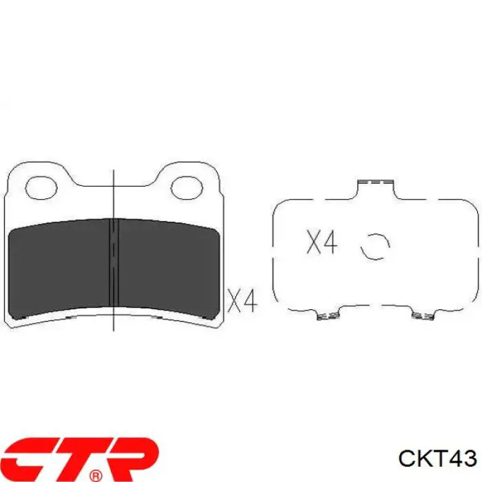 CKT43 CTR Колодки гальмівні задні, дискові