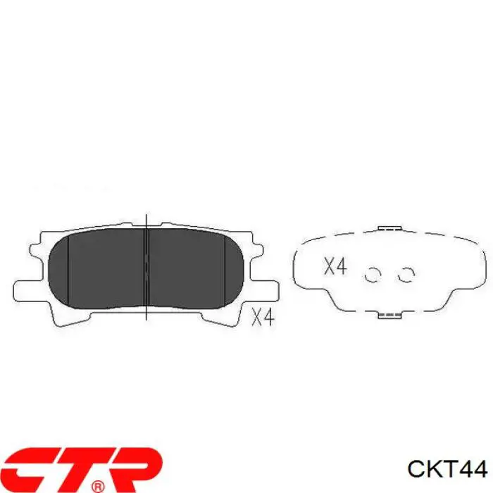 CKT44 CTR колодки гальмові задні, дискові