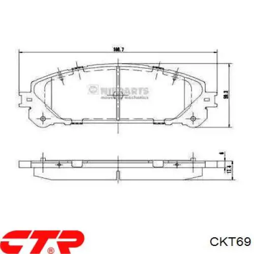 CKT69 CTR Передні гальмівні колодки