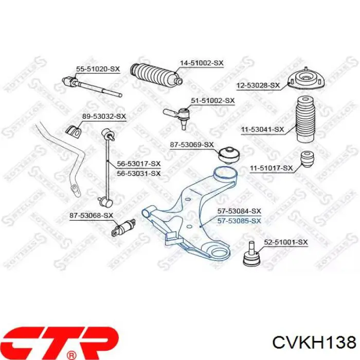 GV0167 CTR Сайлентблок переднього нижнього важеля