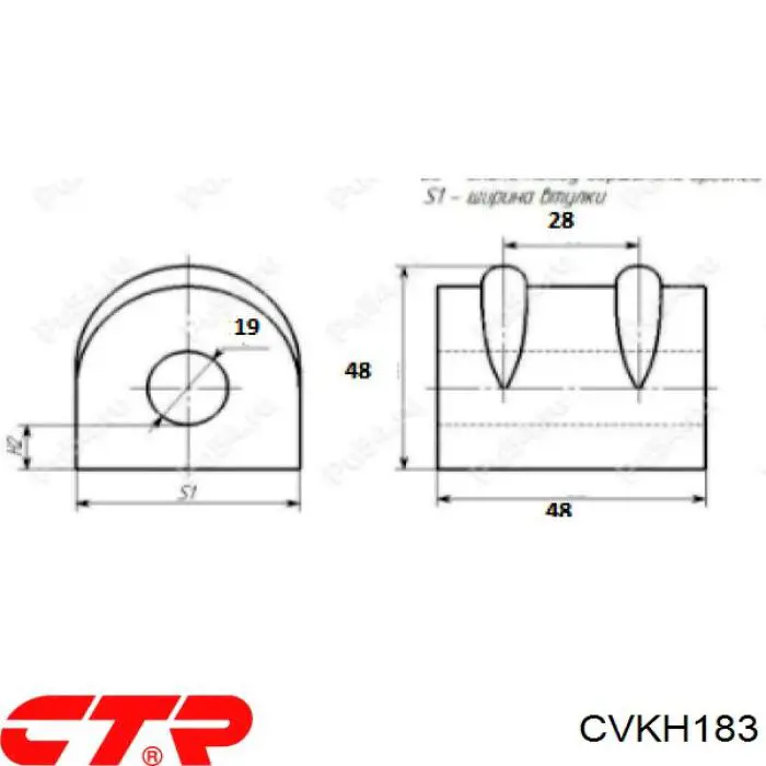 CVKH183 CTR Прокладка стабільзатора заднього