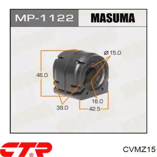 Втулка стабілізатора заднього CVMZ15 CTR