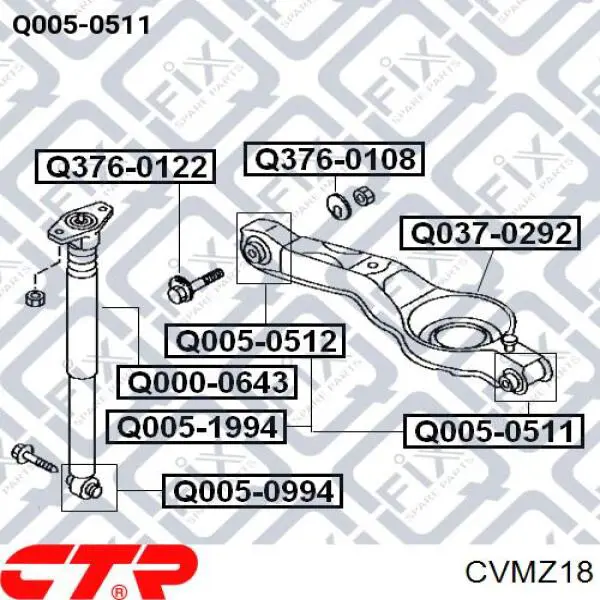 Сайлентблок заднього нижнього важеля CVMZ18 CTR