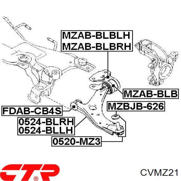 Купити CVMZ21 CTR Сайлентблок передньої підвіски