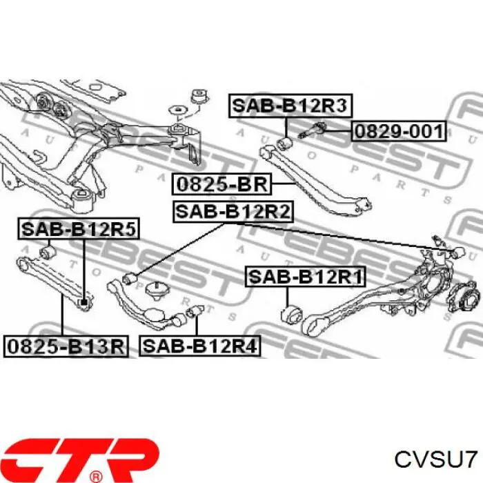 Сайлентблок заднього поперечного важеля, внутрішній CTR CVSU7 ціна, від 5.50 USD