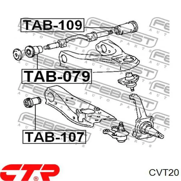 Сайлентблок переднього важеля CVT20 CTR