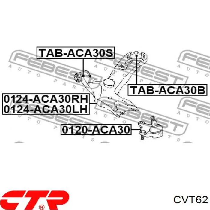 Сайлентблок нижнього важеля передньої підвіски CTR CVT62 ціна, від 5.91 USD