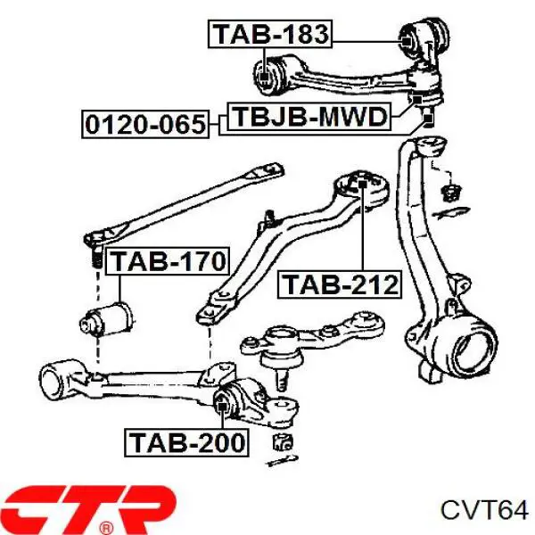 Сайлентблок переднього нижнього важеля CVT64 CTR