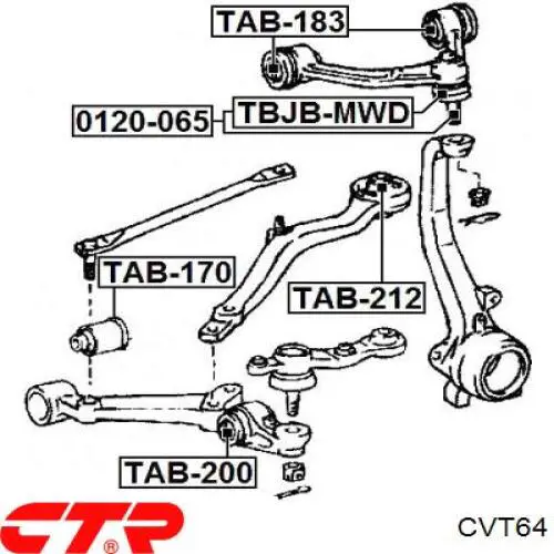 Сайлентблок нижнього важеля передньої підвіски CTR CVT64 ціна, від 7.04 USD