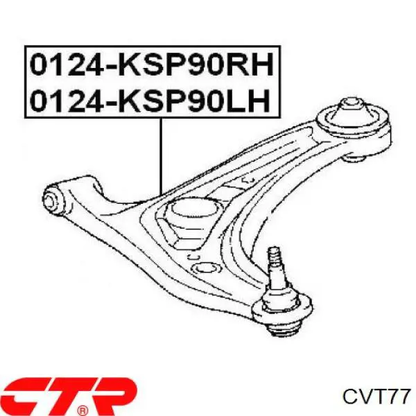 Сайлентблок переднього важеля CVT77 CTR