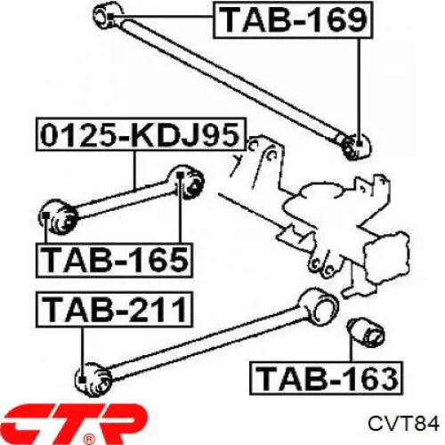 CVT84 CTR Сайлентблок тяги поперечної, задньої підвіски