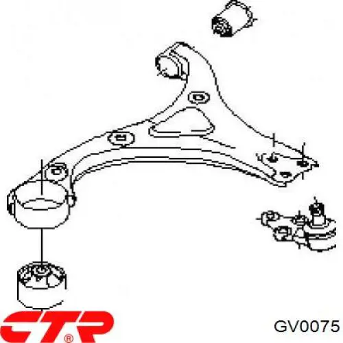 Сайлентблок переднього важеля GV0075 CTR