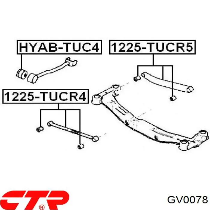 Сайлентблок заднього поперечного важеля CTR GV0078