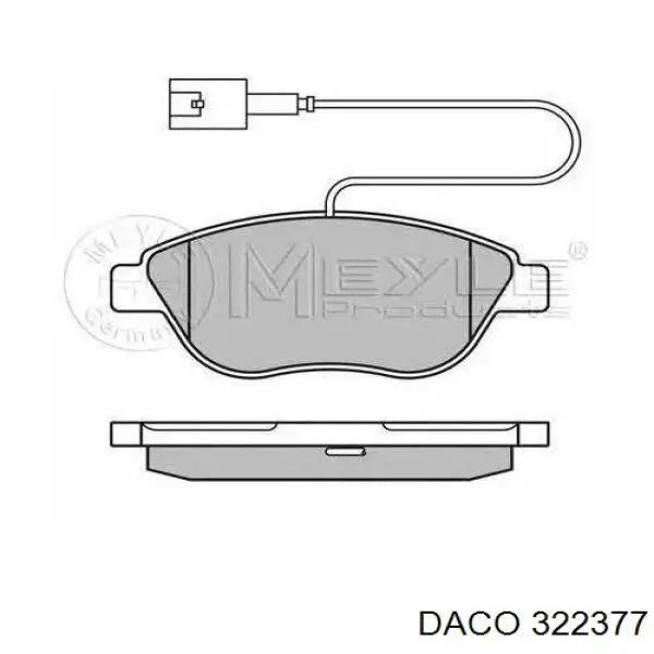 Колодки гальмівні передні, дискові 322377 Daco