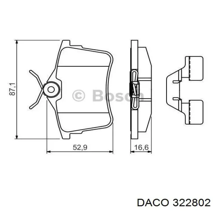 Задні гальмівні колодки Daco 322802 ціна, від 16.15 USD